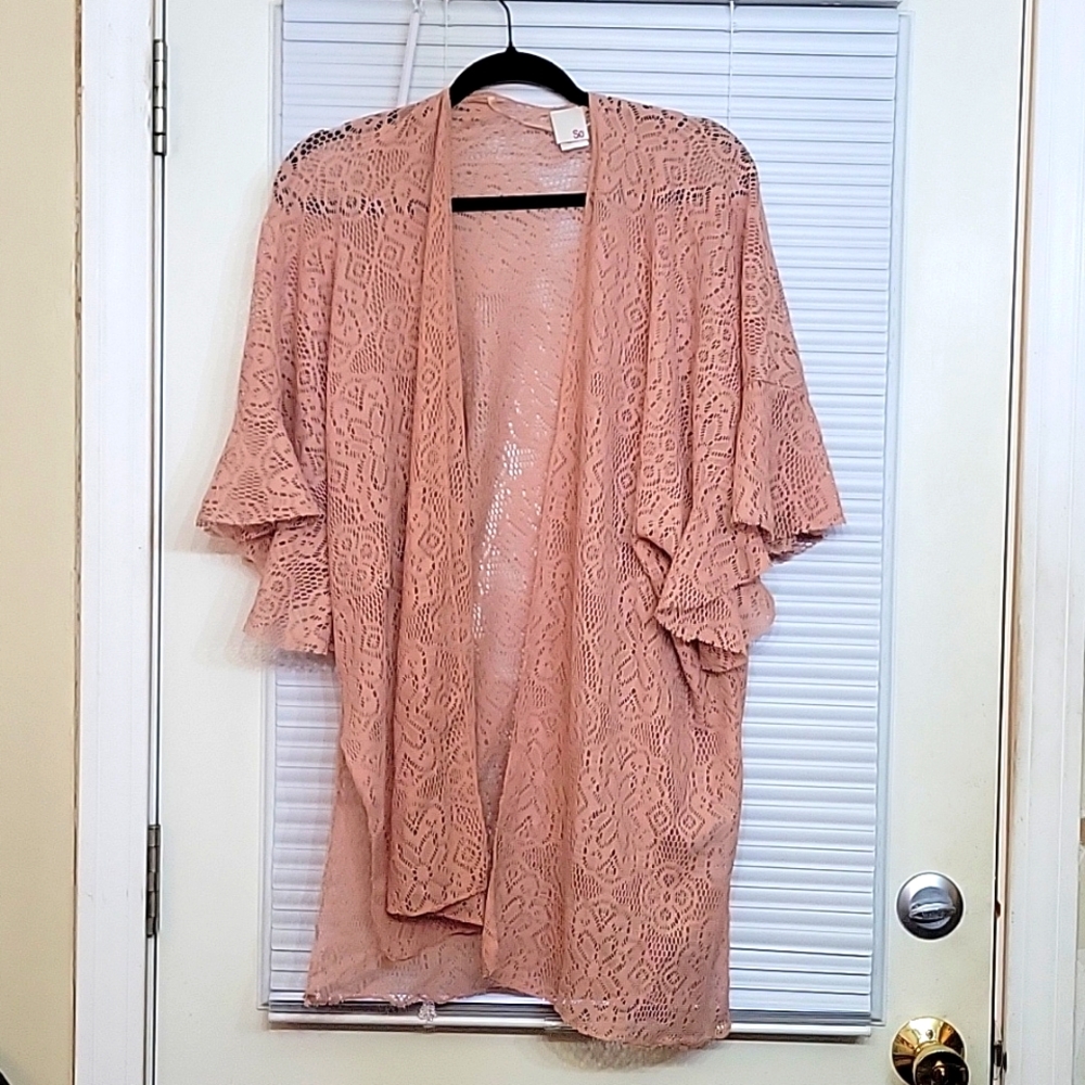 So Lace Peach Kimono One Size